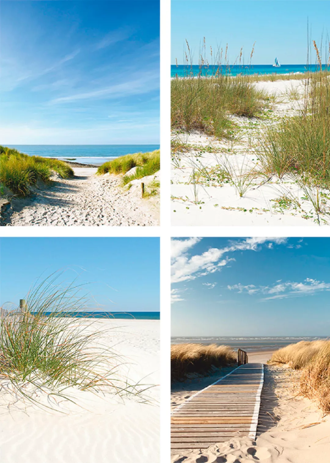 Artland Poster "Strand und Sanddünen", Strand, (4 St.), Poster, Wandbild, B günstig online kaufen