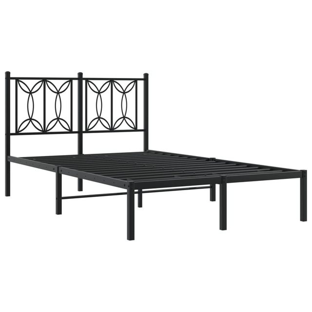 vidaXL Bett Bettgestell mit Kopfteil Metall Schwarz 120x200 cm günstig online kaufen