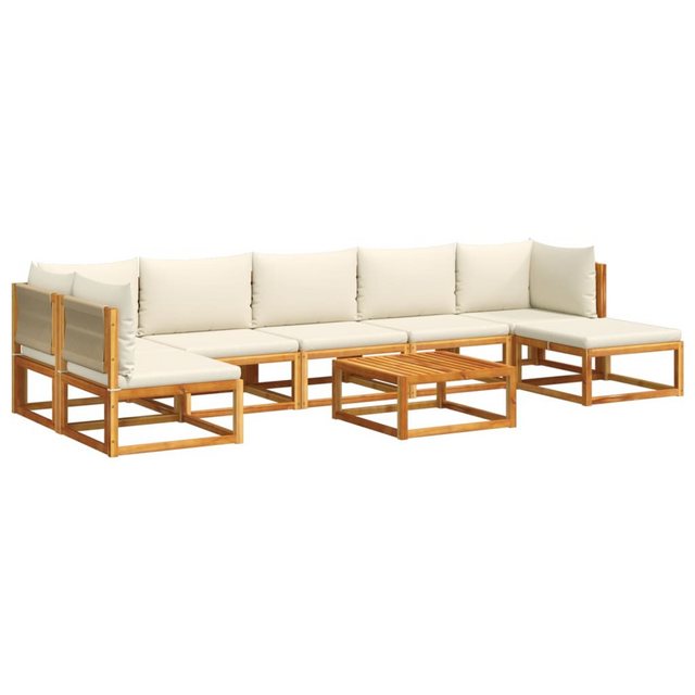 vidaXL Loungesofa 8-tlg. Garten-Sofagarnitur mit Kissen Massivholz Akazie, günstig online kaufen