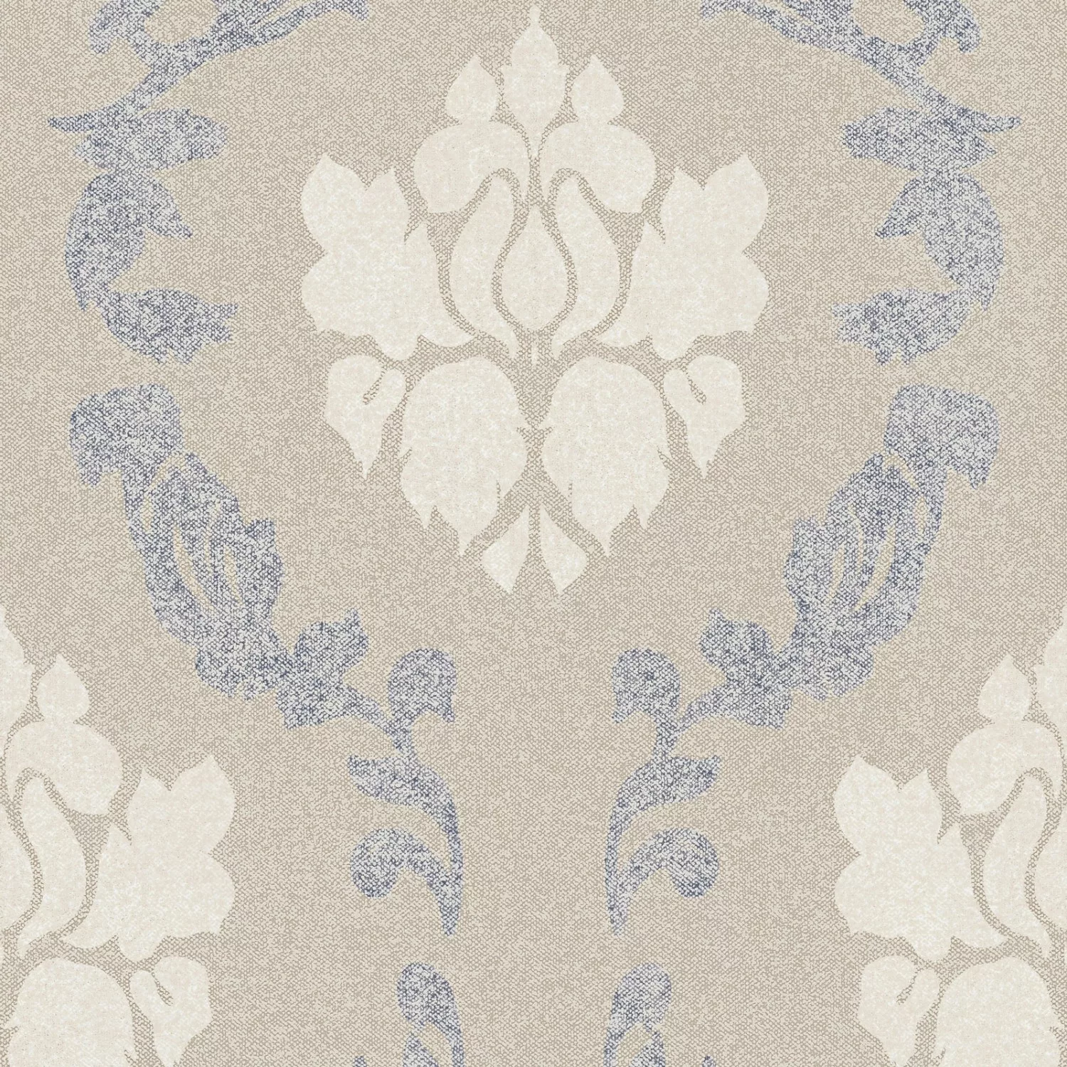 Bricoflor Barock Tapete in Textil Optik Ornament Vliestapete in Grau Beige günstig online kaufen