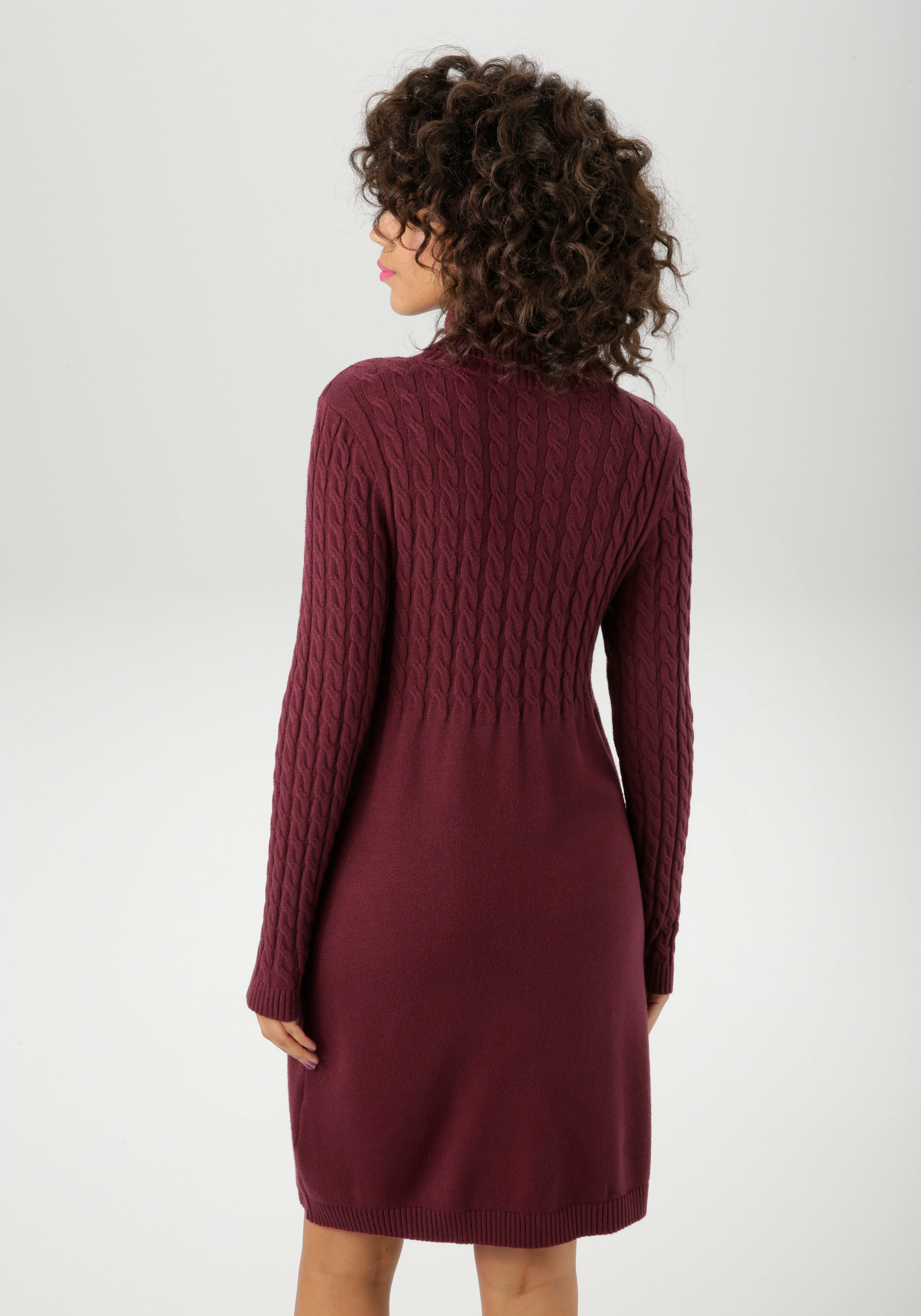 Aniston CASUAL Strickkleid, mit Zopfmuster im Oberteil und den langen Ärmel günstig online kaufen