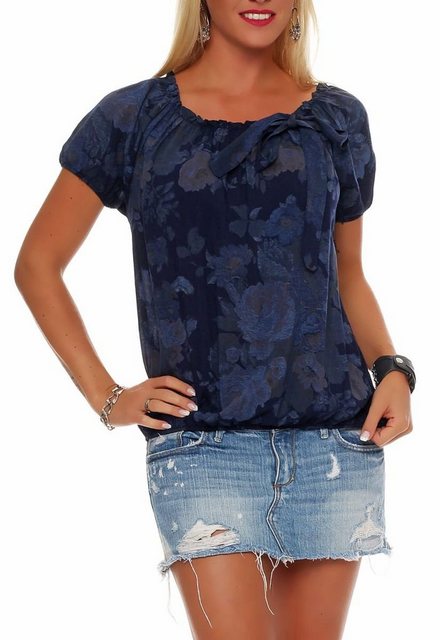 malito more than fashion Schlupfbluse Bluse 3443 Tunika mit Schleife und Bl günstig online kaufen