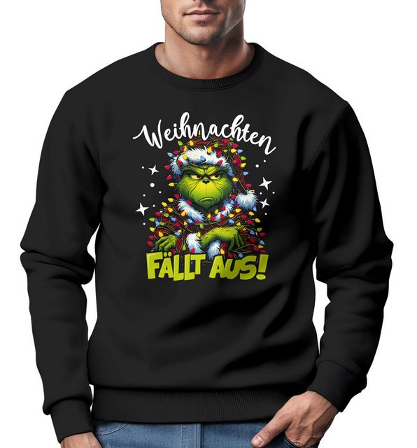 MoonWorks Sweatshirt Sweatshirt Herren Weihnachtspullover Grinch Spruch Wei günstig online kaufen