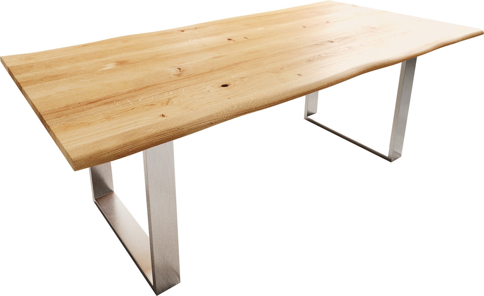 DELIFE Esstisch Edge, Eiche Natur 200x100x2,5-3 günstig online kaufen