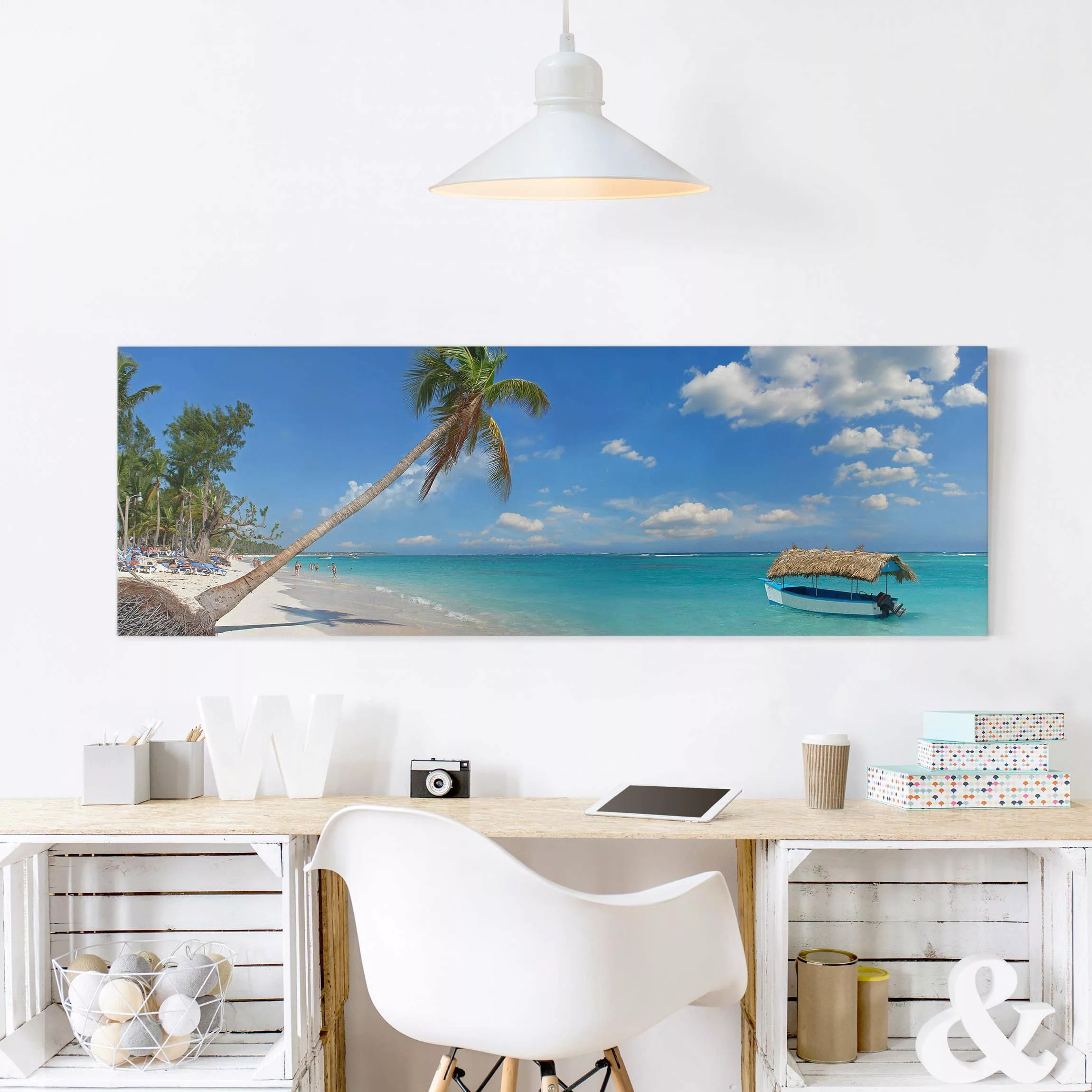 Leinwandbild Strand - Panorama Tropischer Strand günstig online kaufen