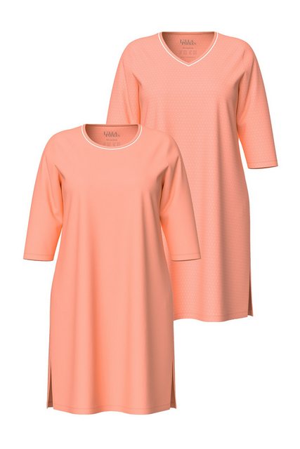 Ulla Popken Bigshirt Bigshirts 2er-Pack Rundhals/ V-Ausschnitt 3/4-Arm günstig online kaufen