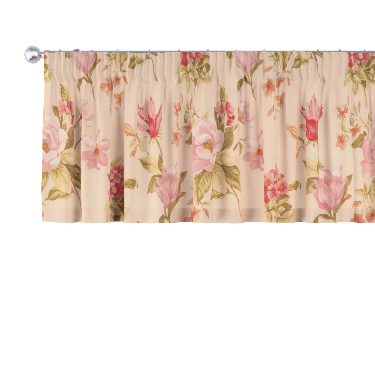 Kurzgardine mit Kräuselband, creme-rosa, 390 x 40 cm, Londres (143-87) günstig online kaufen