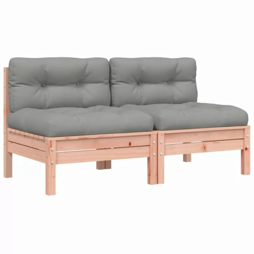 vidaXL Sofa, Gartensofa ohne Armlehnen mit Kissen 2Stk. Massivholz Douglasi günstig online kaufen