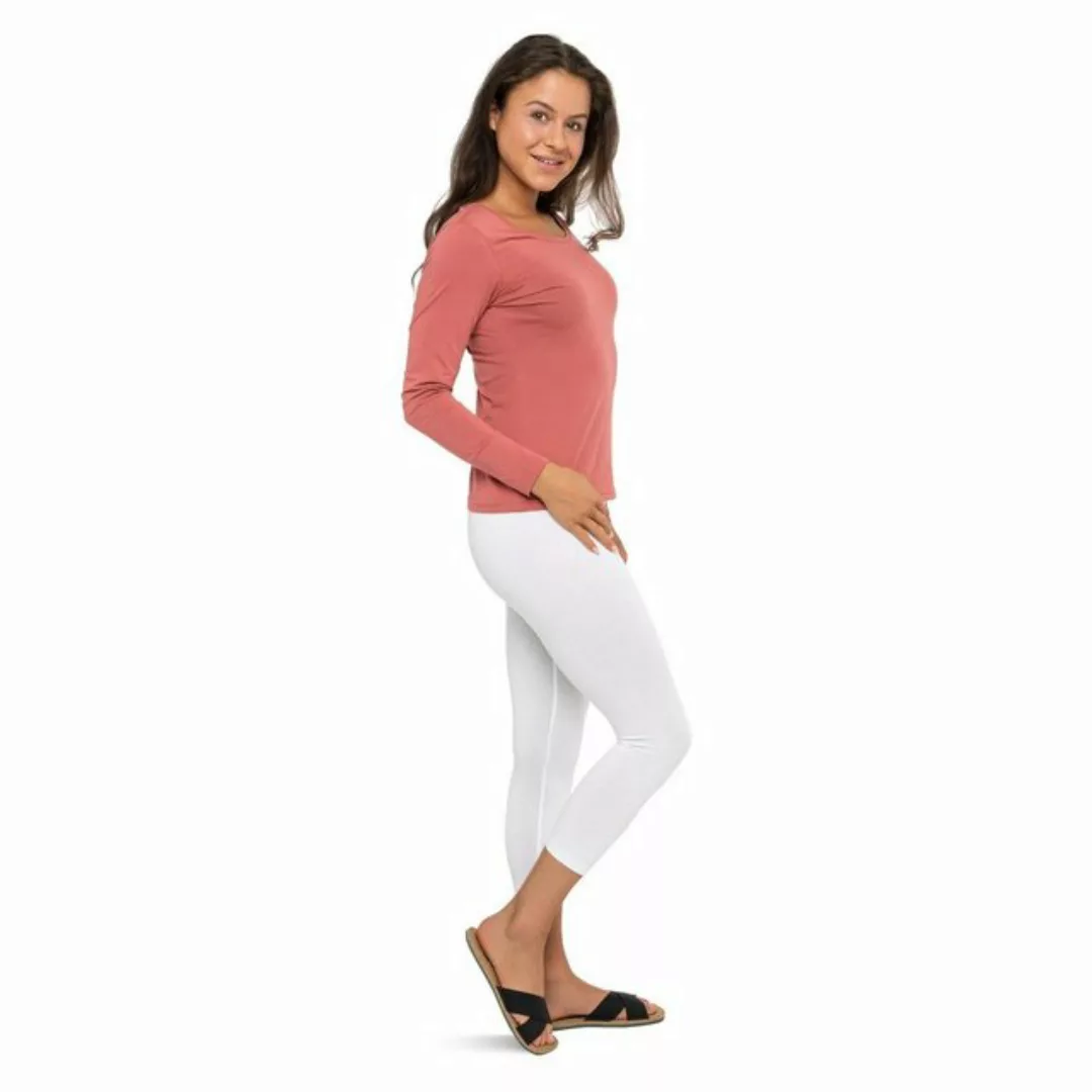 celodoro 3/4-Leggings Damen Leggings (3/4 Capri) Stretch-Jersey Hose aus Ba günstig online kaufen