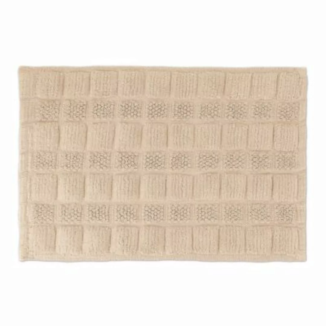 relaxdays Badematte aus Baumwolle 60x40 cm beige günstig online kaufen