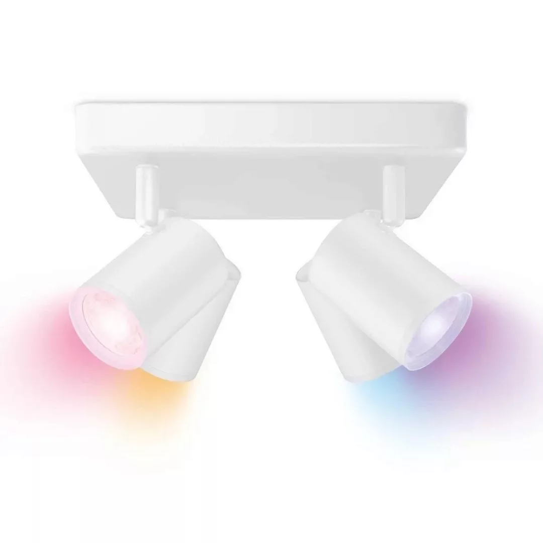 WiZ LED-Deckenspot Imageo, 4fl quadratisch weiß günstig online kaufen