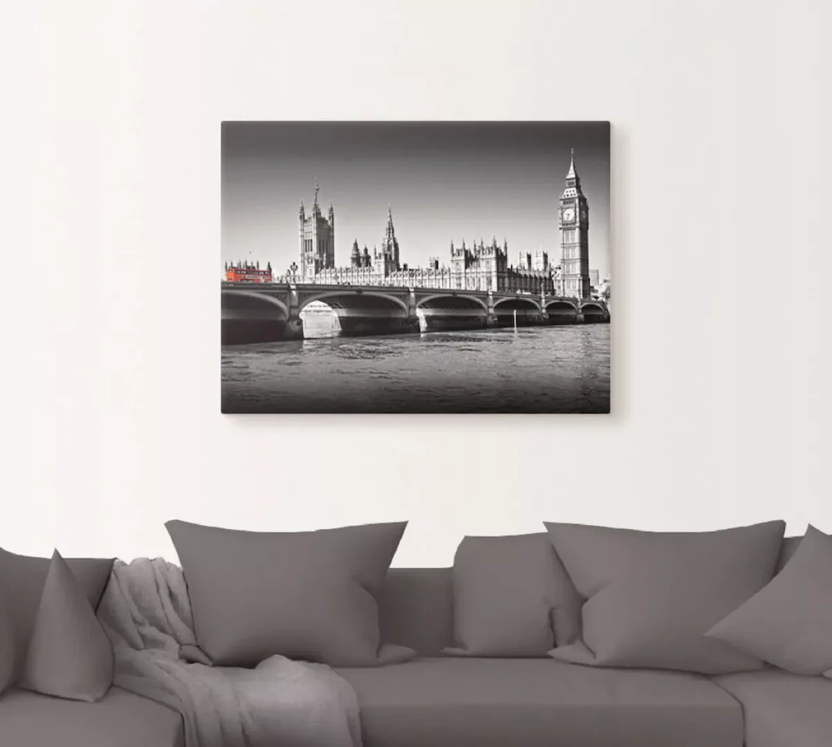 Artland Leinwandbild »Houses of Parliament & Themse«, Großbritannien, (1 St günstig online kaufen