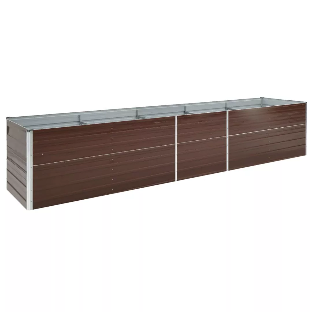 Garten-hochbeet Verzinkter Stahl 400×80×77 Cm Braun günstig online kaufen