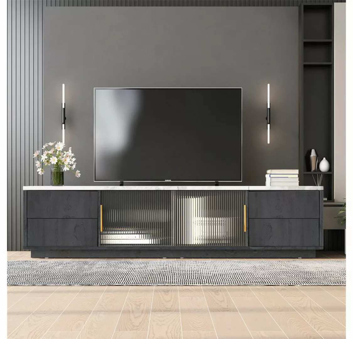 XDeer TV-Schrank 160cm Deluxe TV Stand für 70" TV - Stilvolles Grau, marmor günstig online kaufen