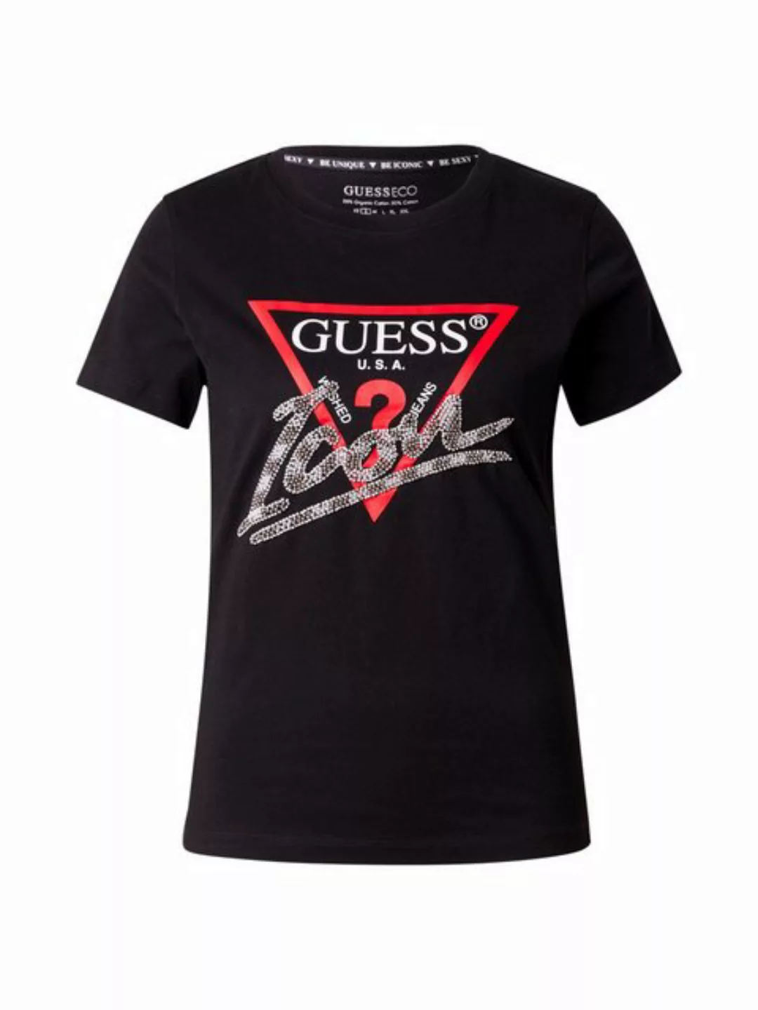 Guess Langarmshirt (1-tlg) Ziersteine günstig online kaufen