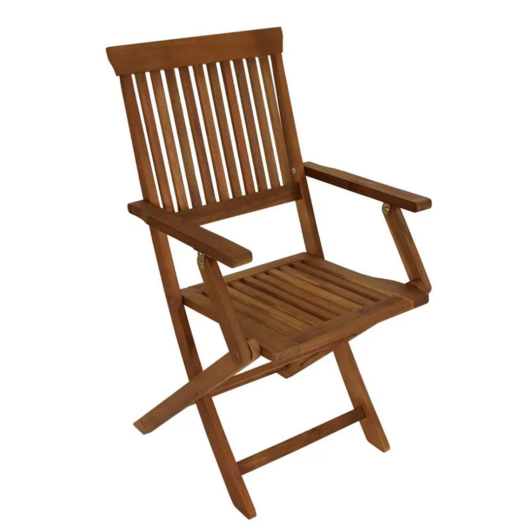 Klappbare Outdoor Stühle aus Akazie Massivholz Armlehnen (4er Set) günstig online kaufen