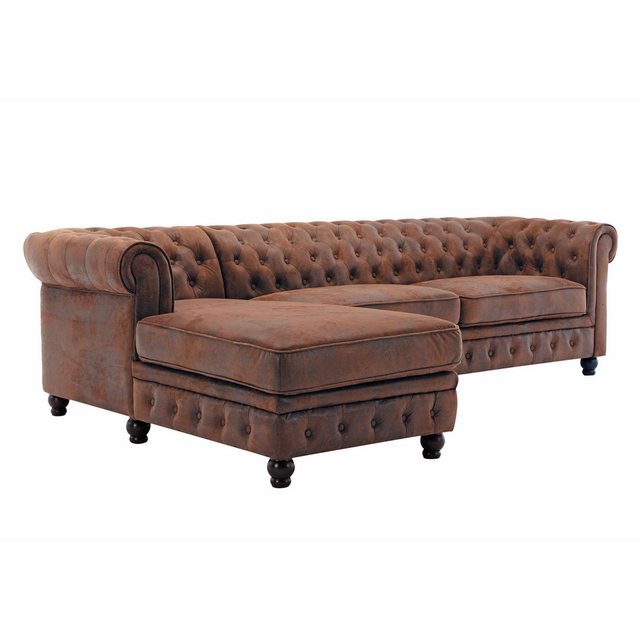 riess-ambiente Ecksofa Chesterfield antik braun, Einzelartikel 1 Teile, Woh günstig online kaufen