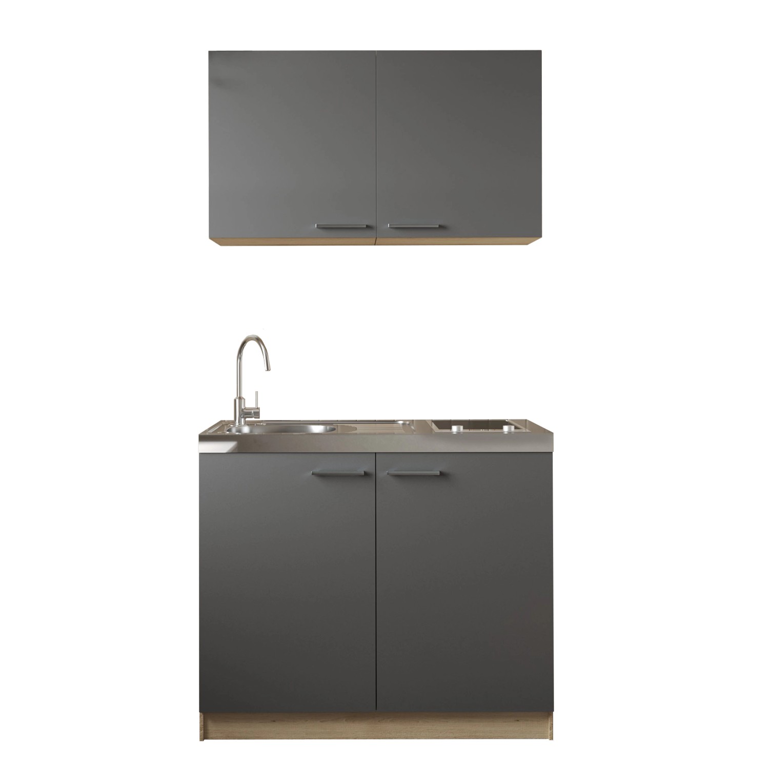 Respekta Küchenmöbel-Set 6 Merle 100 cm Grau günstig online kaufen