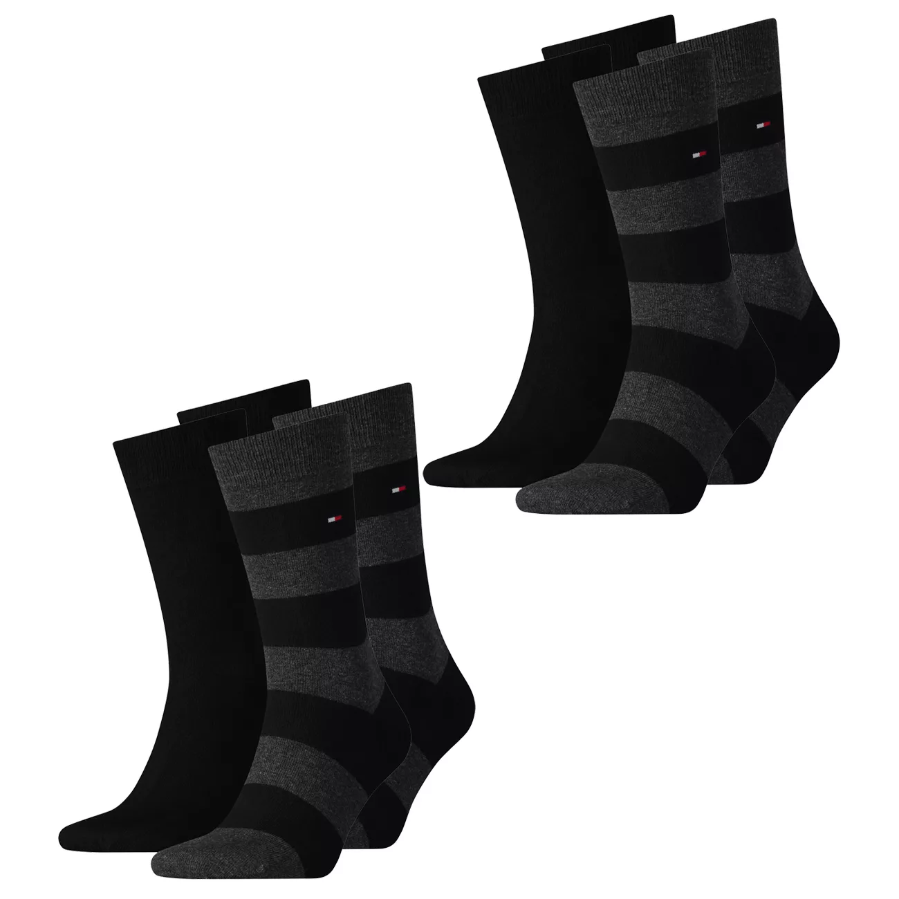 Tommy Hilfiger Herren Socken RUGBY SOCK Einfarbig Gestreift Baumwolle - 4er günstig online kaufen