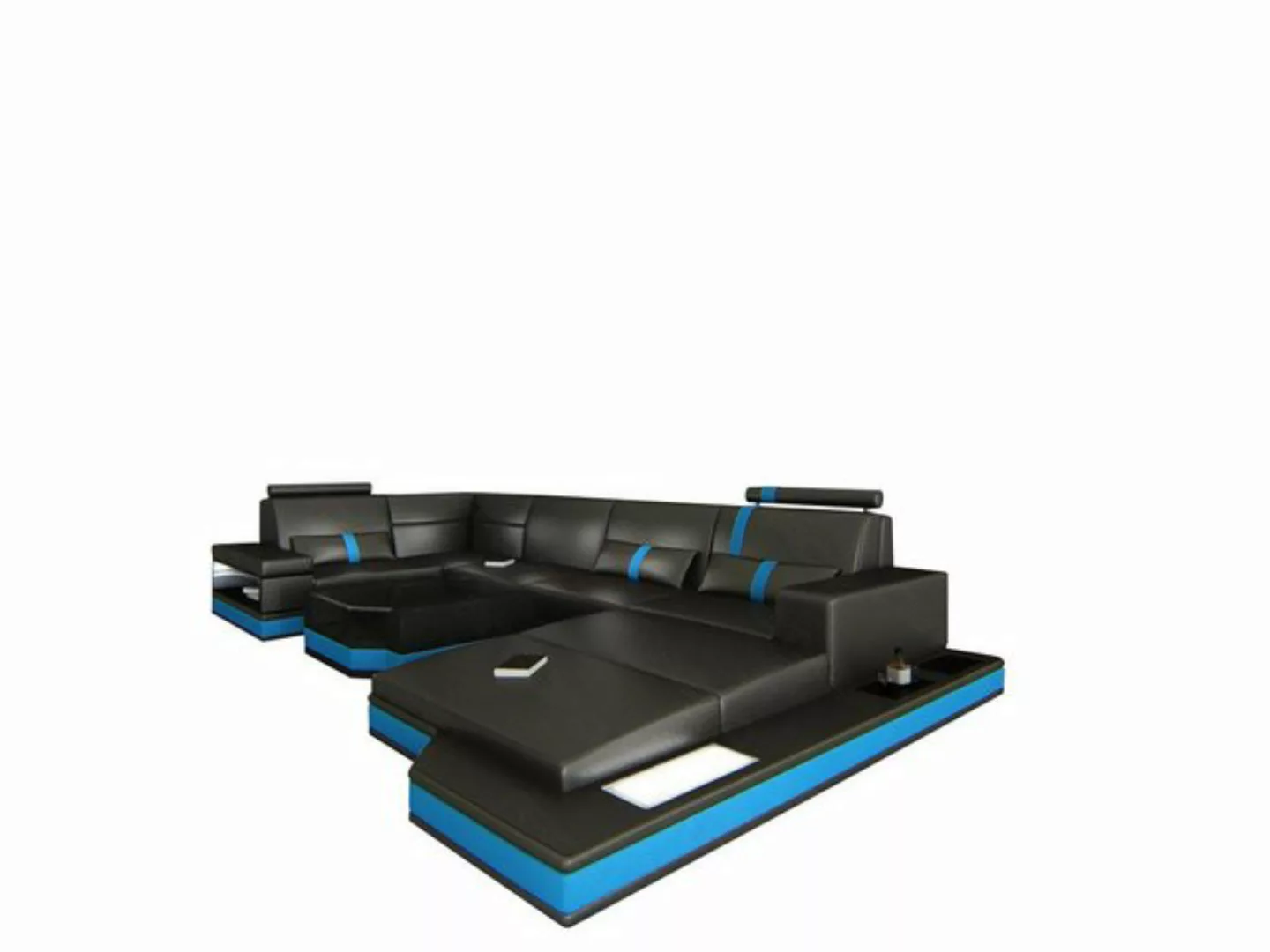 Sofa Dreams Wohnlandschaft Ledersofa Ledercouch Messana U Form Leder Sofa, günstig online kaufen