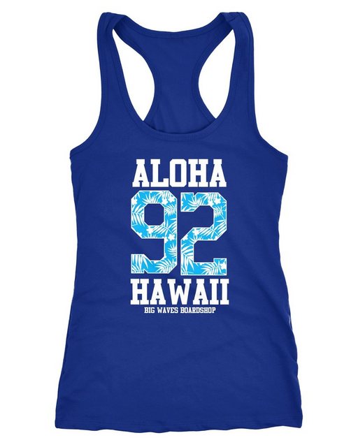Neverless Tanktop Damen Tanktop Tank Top Aloha Hawaii Summer Palm Leafs Som günstig online kaufen