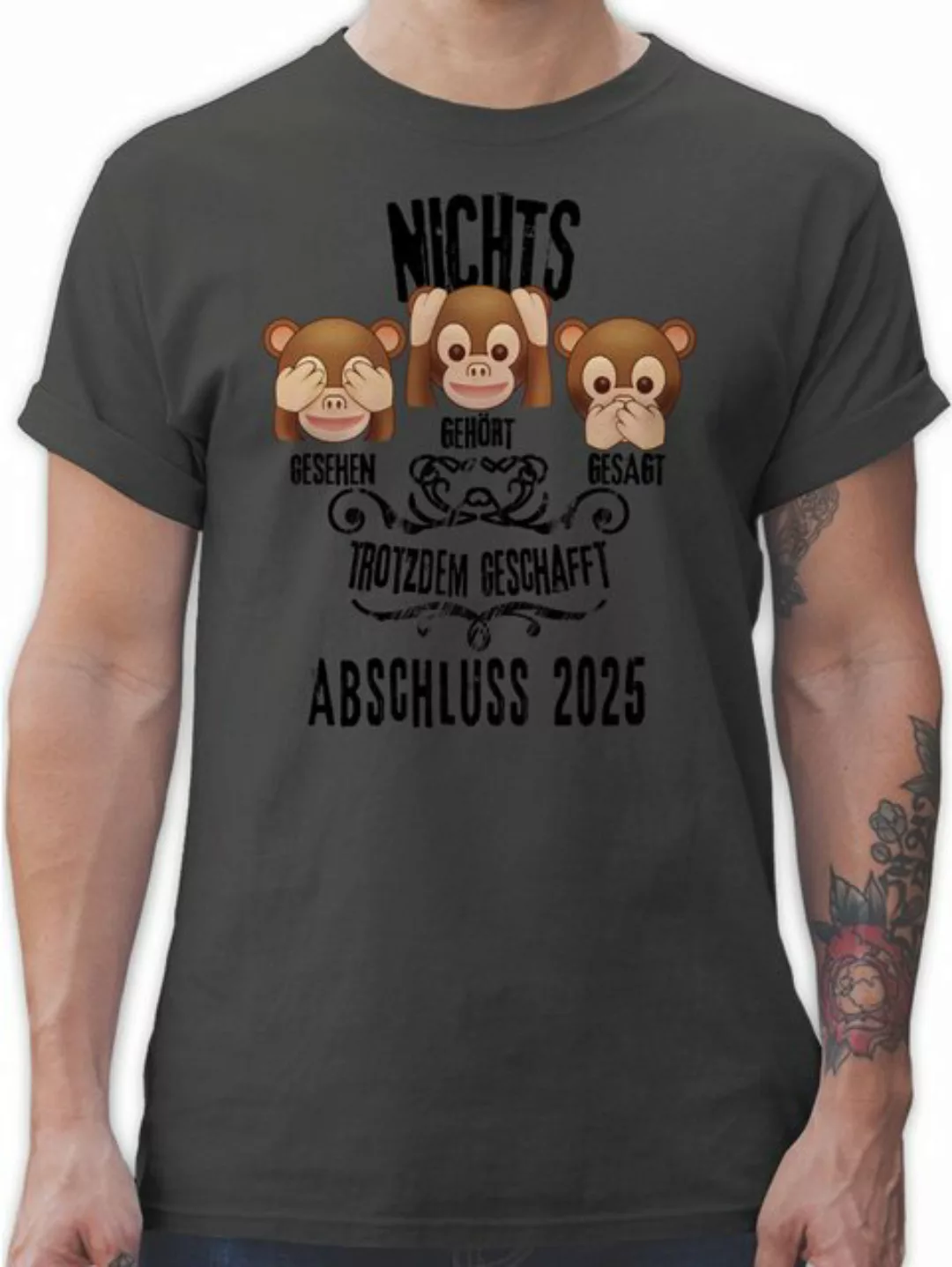 Shirtracer T-Shirt 3 Affen ABSCHLUSS 2025 Abitur & Abschluss 2025 Geschenk günstig online kaufen