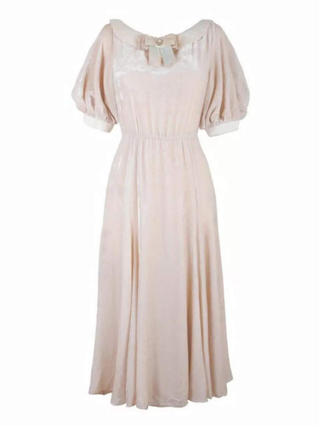 RUA & RUA Midikleid Romantisches Kleid aus Seide Samt mit Dekorative Schlei günstig online kaufen