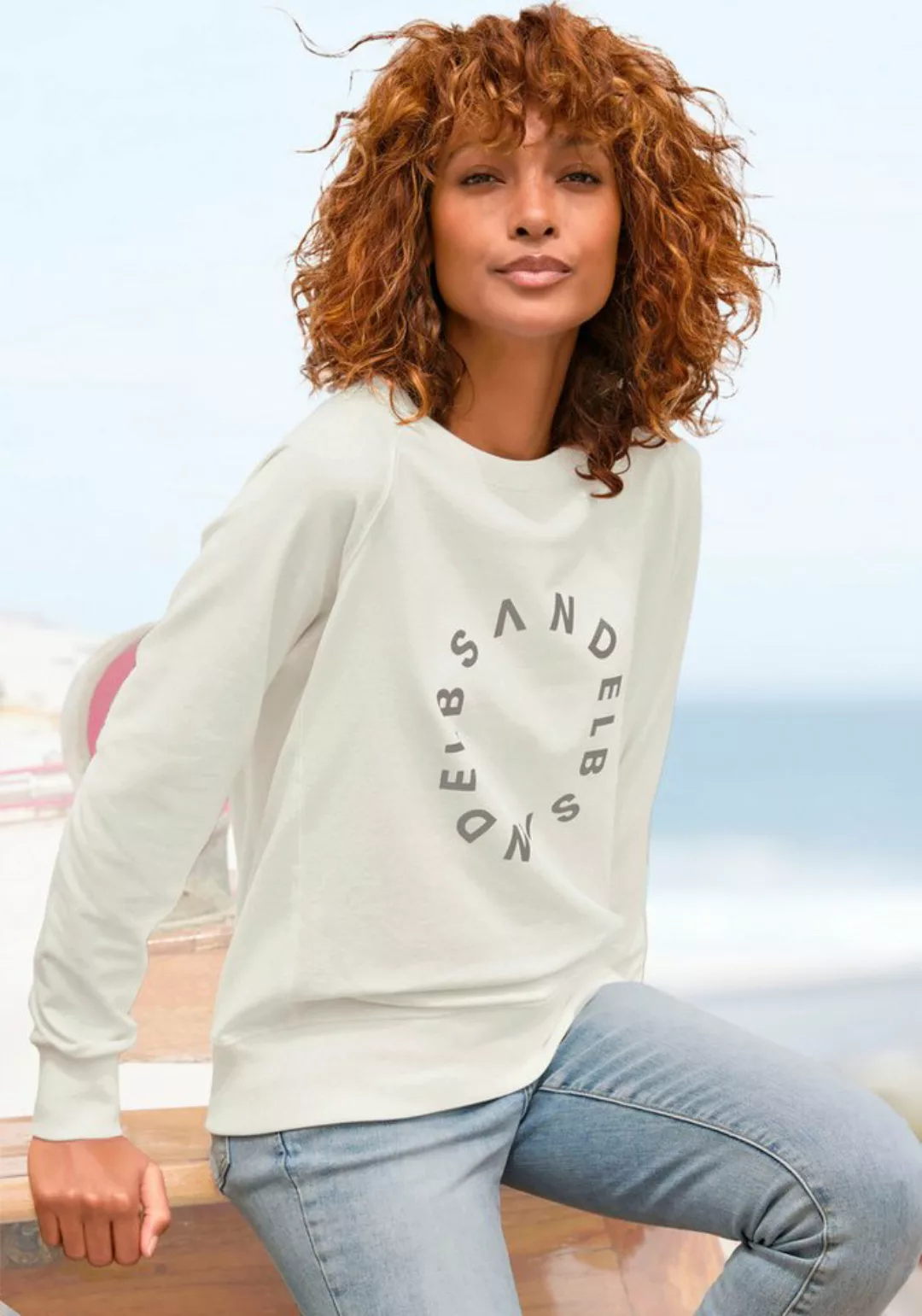 Elbsand Sweatshirt mit Frontprint, Rundhalsausschnitt, Printpullover, casua günstig online kaufen