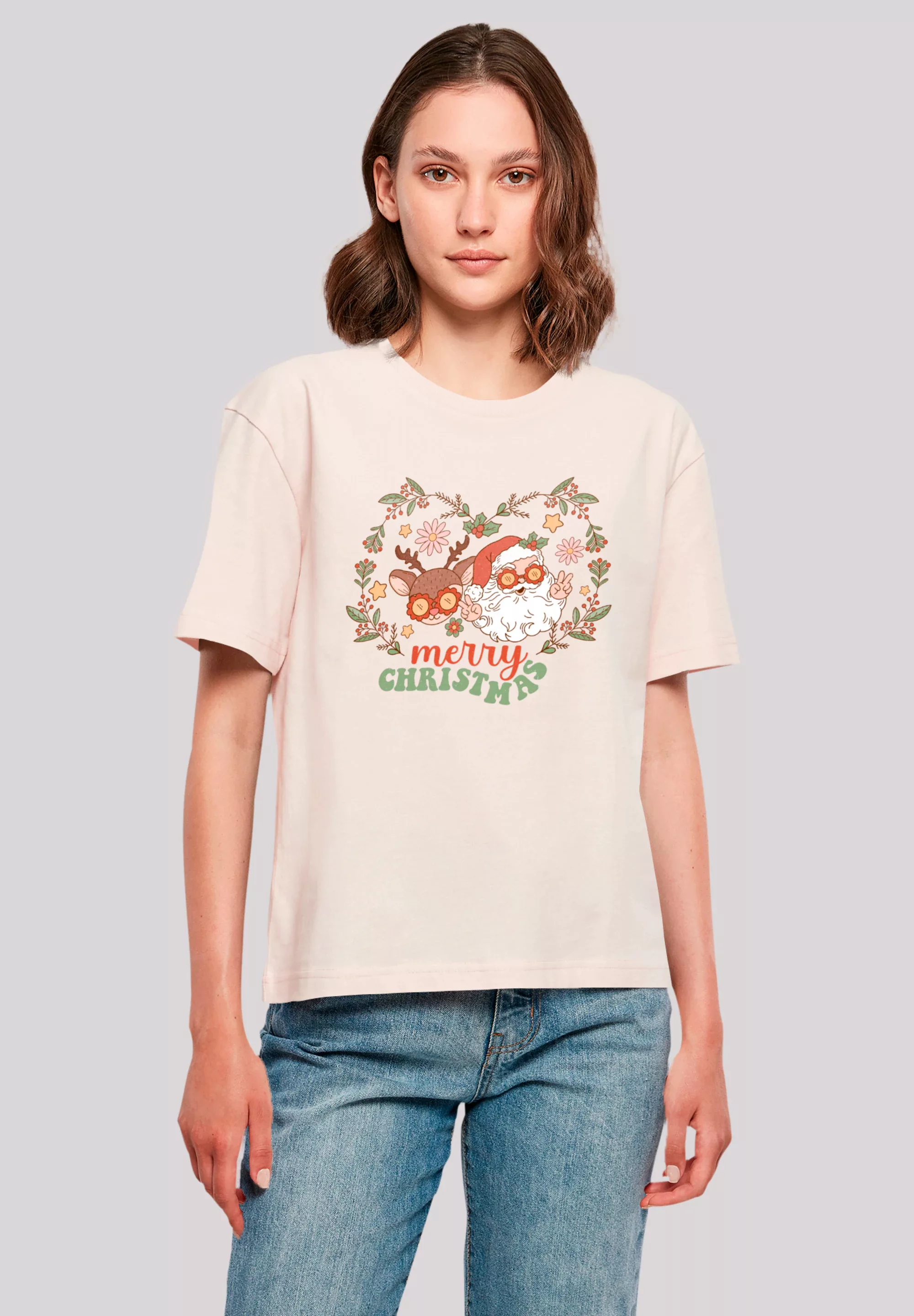 F4NT4STIC T-Shirt "Weihnachten Hippie Santa And Reindeer", Premium Qualität günstig online kaufen