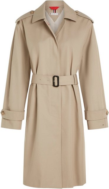 Tommy Hilfiger Trenchcoat COTTON SB BELTED COAT mit geknöpften Schulterträg günstig online kaufen