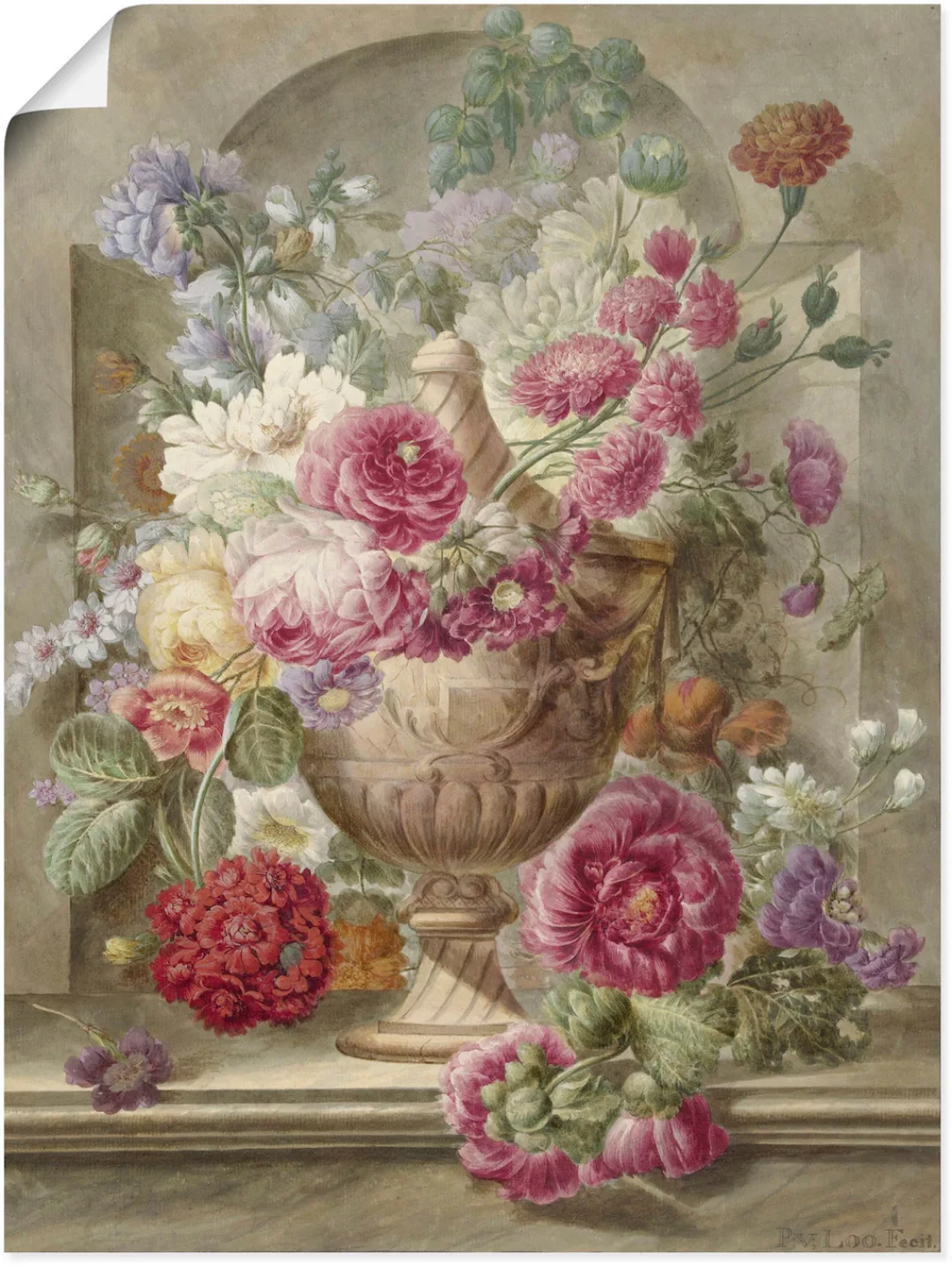 Artland Wandbild "Vase mit Blumen.", Arrangements, (1 St.), als Leinwandbil günstig online kaufen