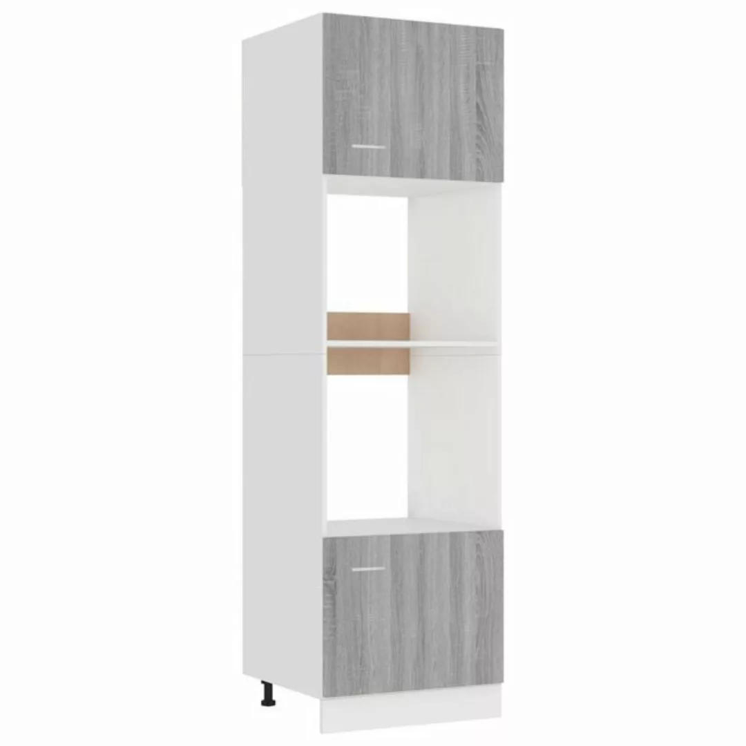 vidaXL Unterschrank Mikrowellenumbauschrank Grau Sonoma 60x57x207 cm Holzwe günstig online kaufen