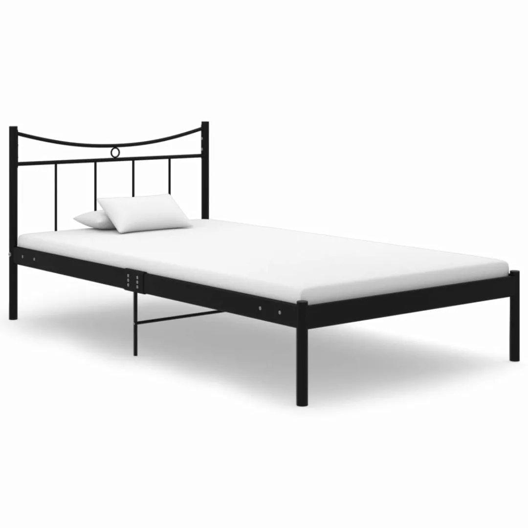 Bettgestell Schwarz Metall 100x200 Cm günstig online kaufen