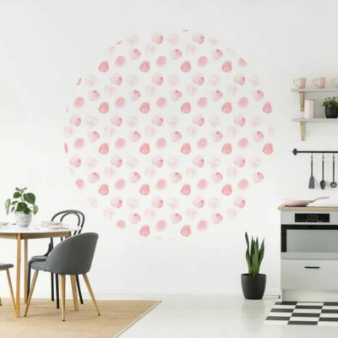 Bilderwelten Runde Tapete selbstklebend Kinderzimmer Aquarell Punkte Rosa r günstig online kaufen