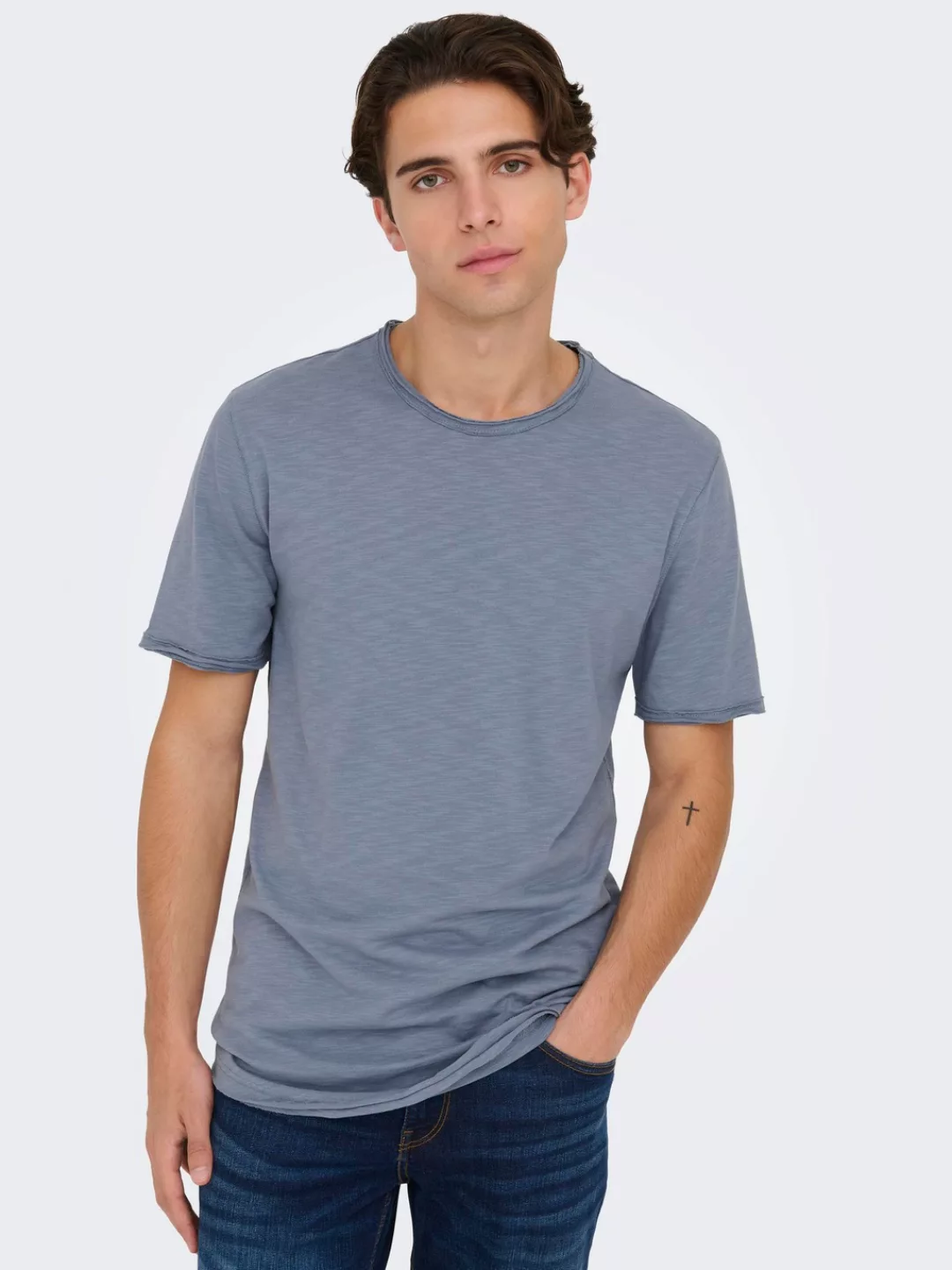 ONLY & SONS Rundhalsshirt "ONSBENNE LONGY SS TEE NF 7822 NOOS" günstig online kaufen