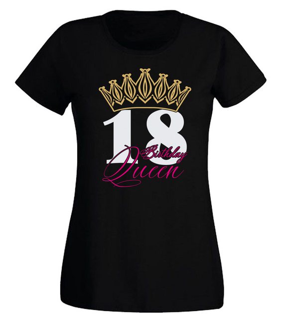 G-graphics T-Shirt 18 – Birthday Queen Slim-fit Damen T-Shirt mit Motiv zum günstig online kaufen