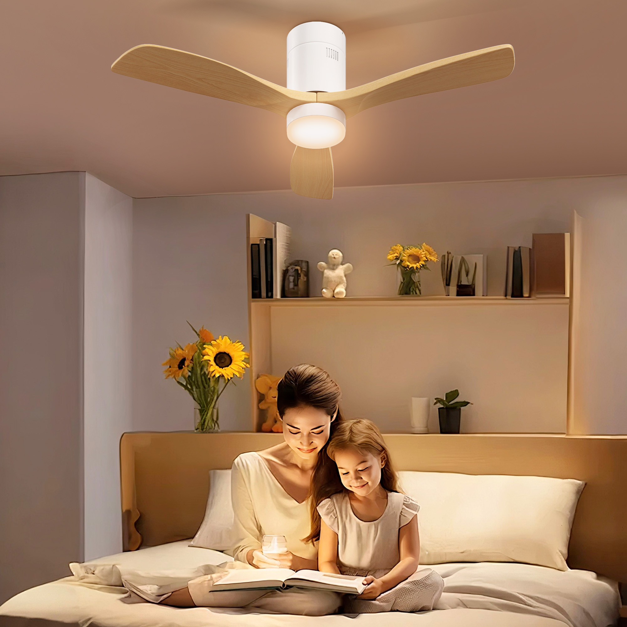 HOMCOM Deckenventilator mit Beleuchtung und Fernbedienung 117 cm LED Lampe günstig online kaufen