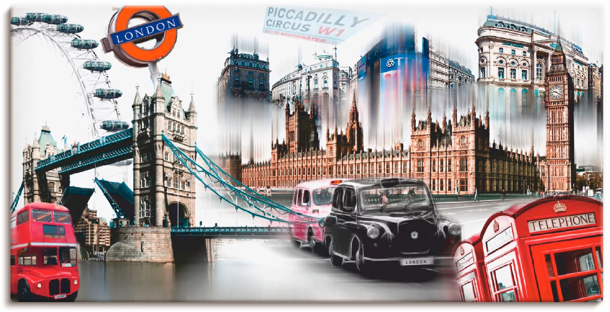 Artland Wandbild »London Skyline Collage IV«, Großbritannien, (1 St.), als günstig online kaufen