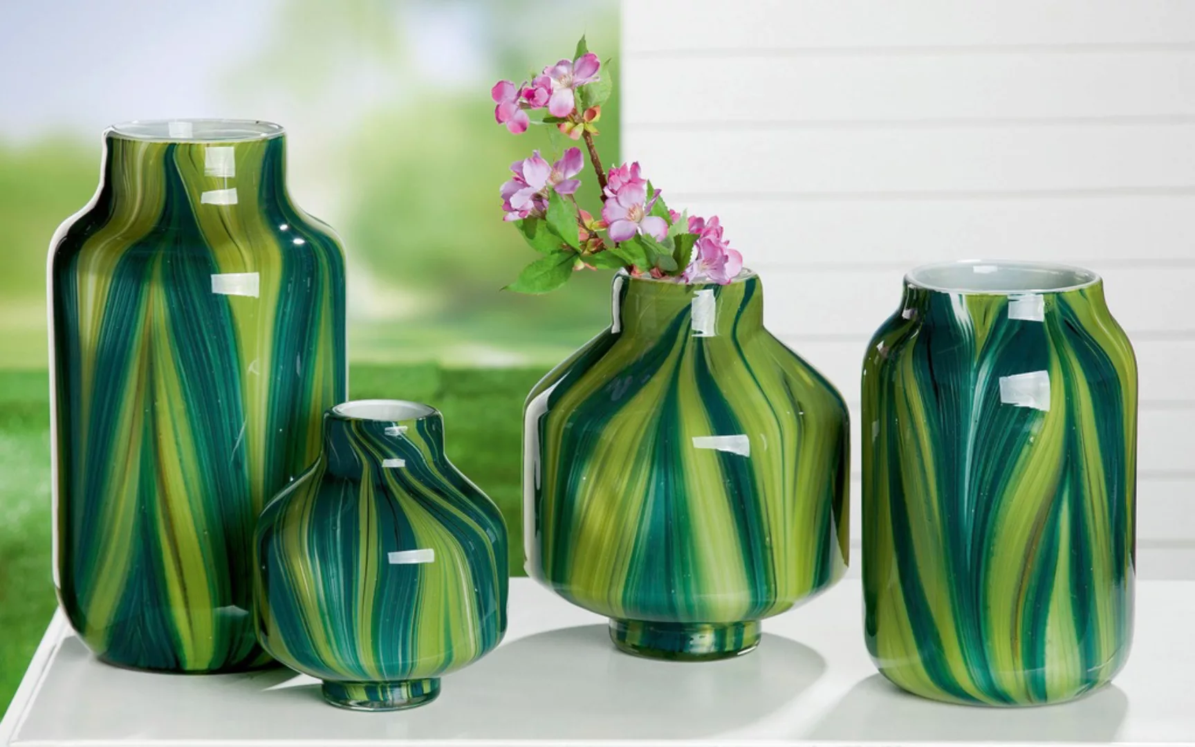 GILDE Tischvase "Verdo, Höhe ca. 16 cm", (1 St.), dekorative Vase aus Glas, günstig online kaufen