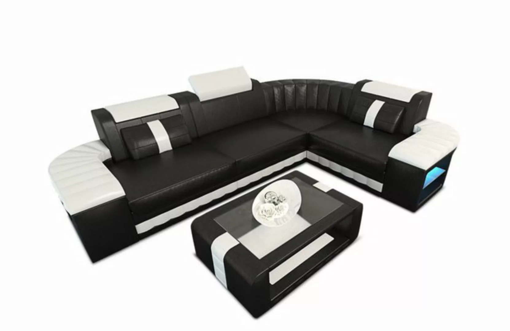 Sofa Dreams Ecksofa Ledercouch Ledersofa Bergamo L Form Leder Sofa, Couch, günstig online kaufen