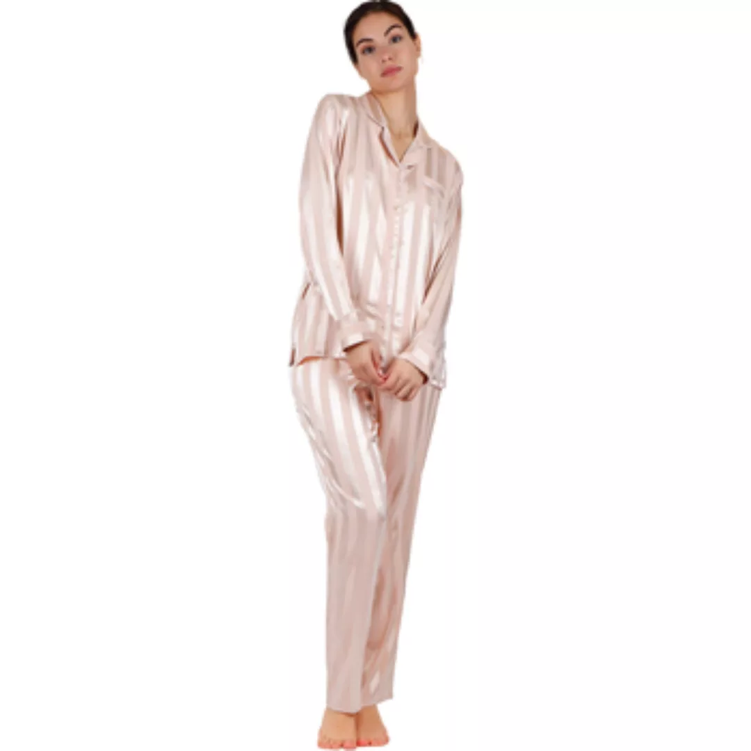 Admas  Pyjamas/ Nachthemden Pyjama-Hemd und Hose Satin Stripes günstig online kaufen