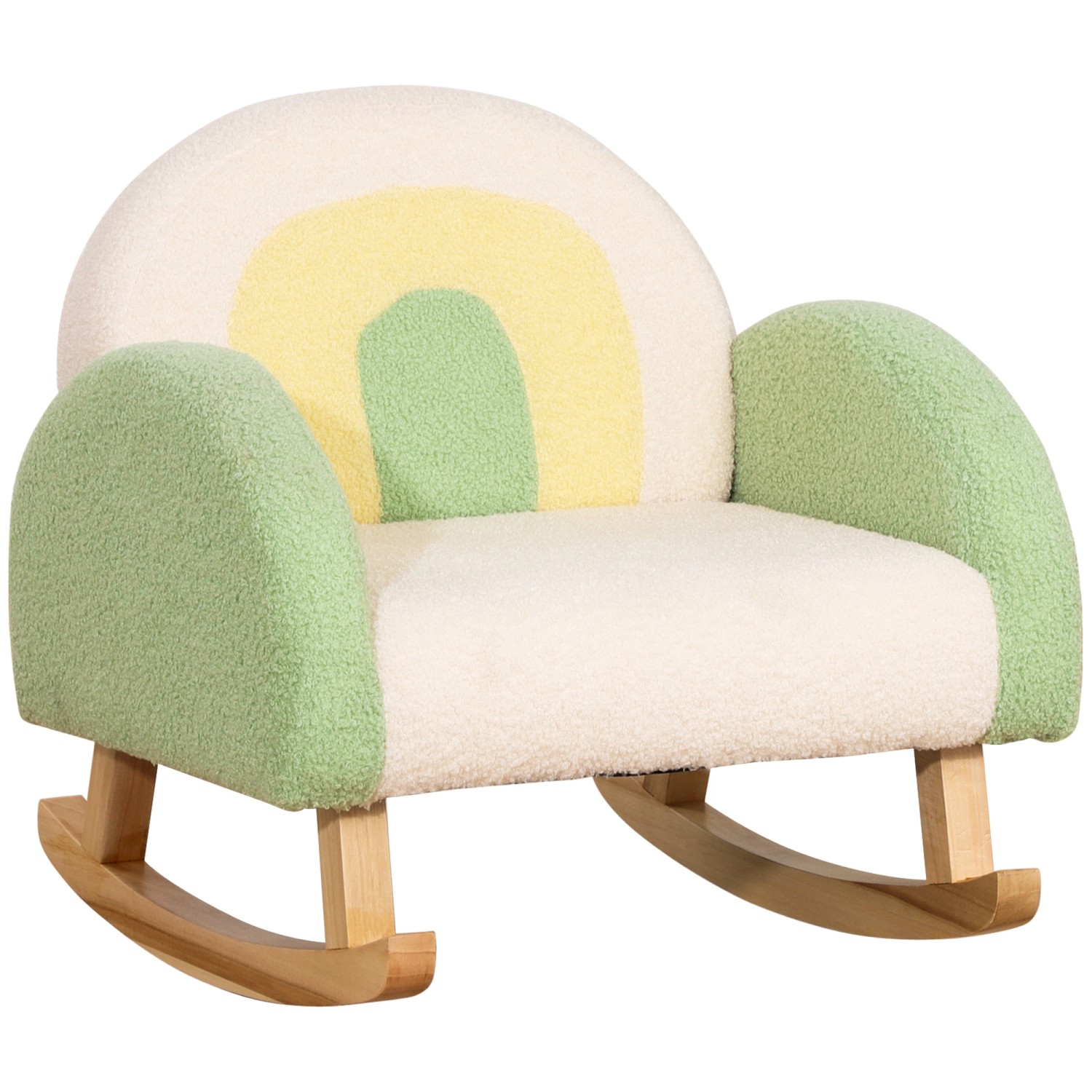 HOMCOM Kindersofa Babysitz für Kinderzimmer Lammfellimitat Eukalyptusholz günstig online kaufen