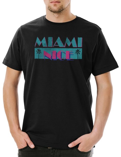 Urban Backwoods Print-Shirt Miami Nice Herren T-Shirt USA Florida Holidays günstig online kaufen