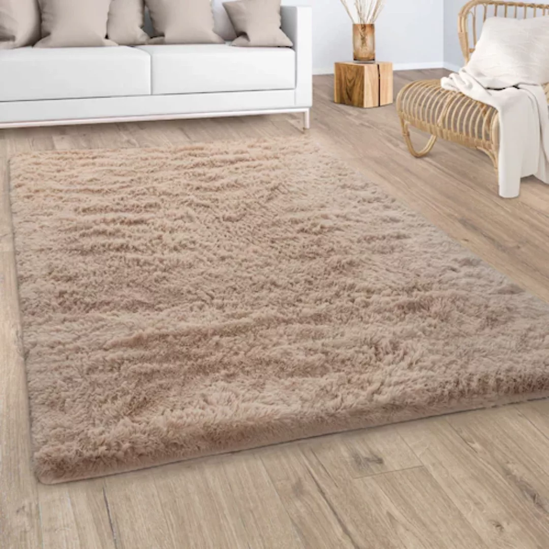 Paco Home Hochflor-Teppich »Silky 591«, rechteckig, Uni-Farben, besonders w günstig online kaufen