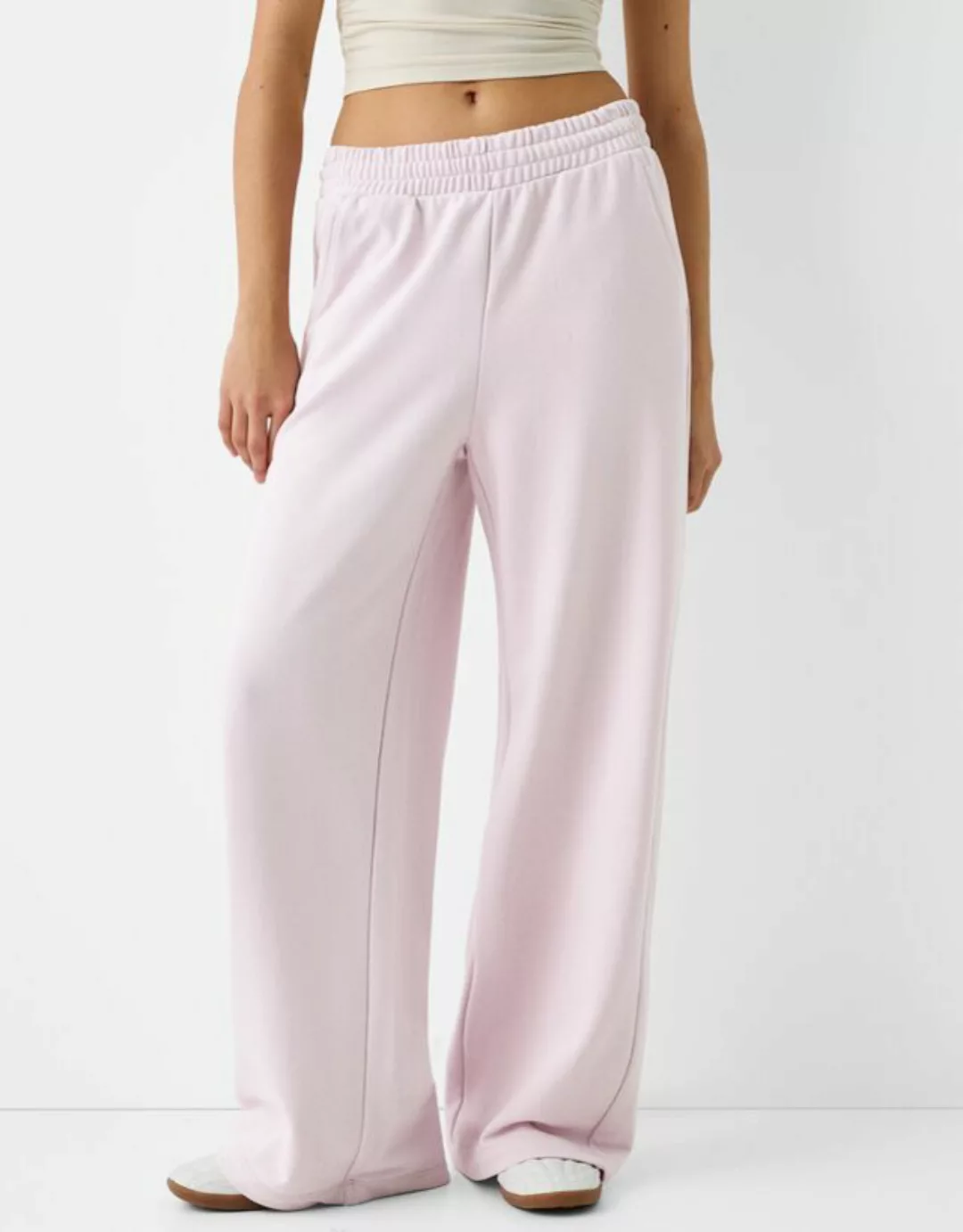 Bershka Wide Leg Plüschhose Damen S Violett günstig online kaufen