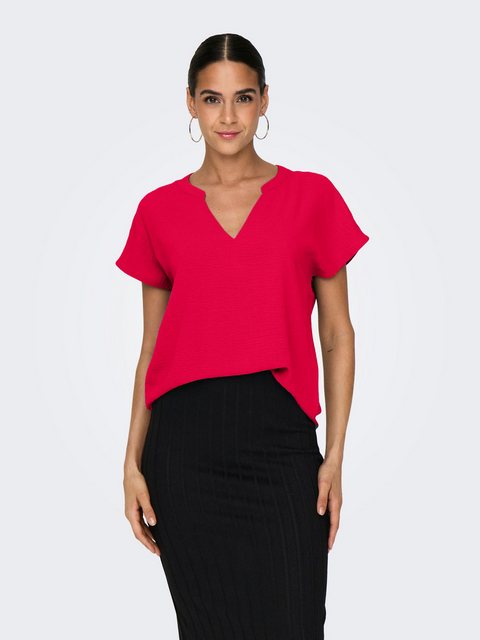 JACQUELINE de YONG Blusenshirt Einfarbige Kurzarm Bluse V-Ausschnitt Blusen günstig online kaufen