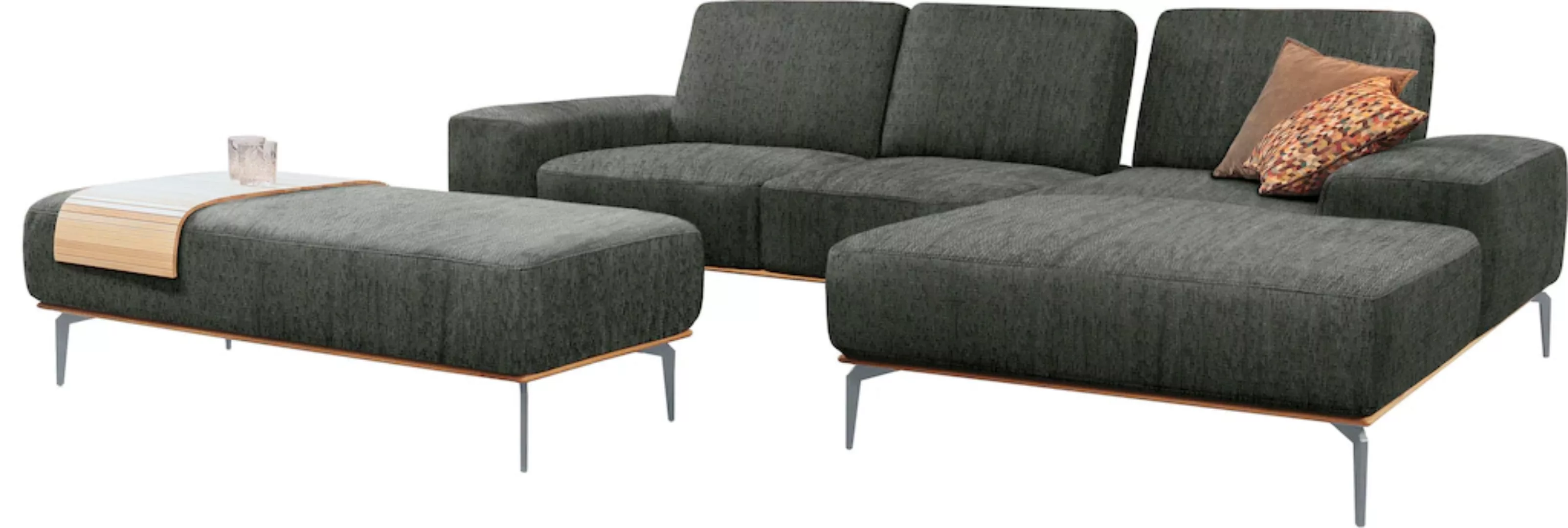 W.SCHILLIG Ecksofa run, mit elegantem Holzsockel, Füße in Silber matt, Brei günstig online kaufen