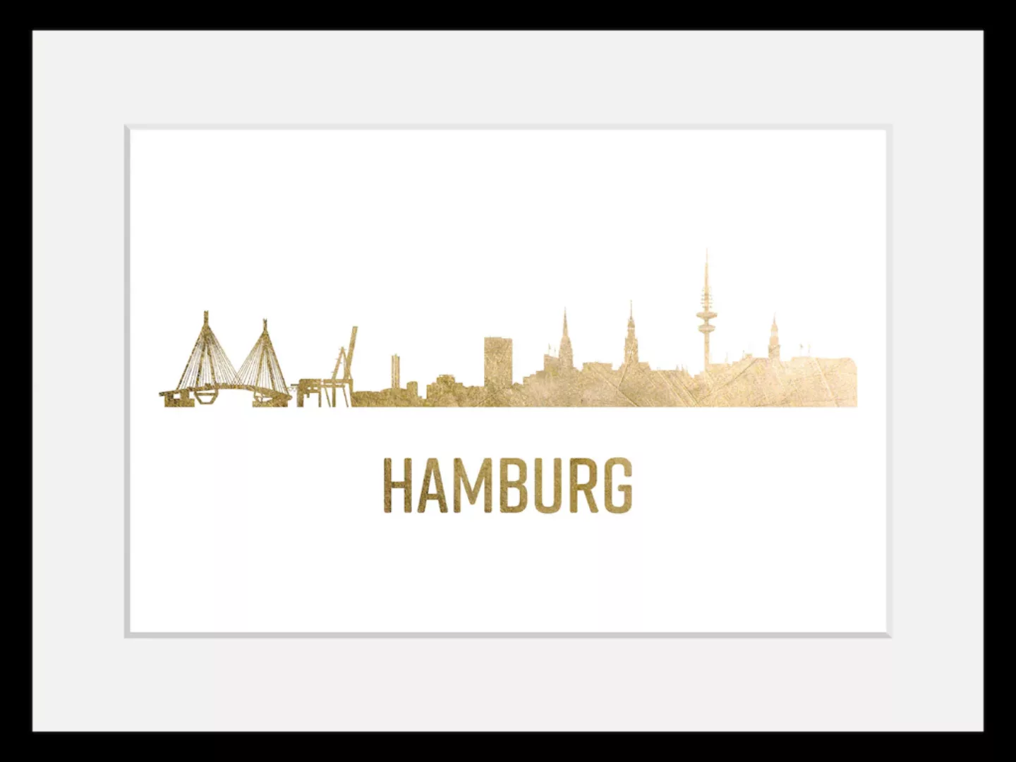 queence Bild "Hamburg Skyline GOLD", Städte, (1 St.), Hamburg, Poster, gera günstig online kaufen