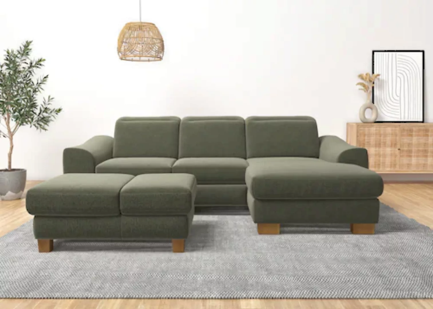 Home affaire Ecksofa »Dundee L-Form«, wahlweise mit Kopfteilverstellung und günstig online kaufen