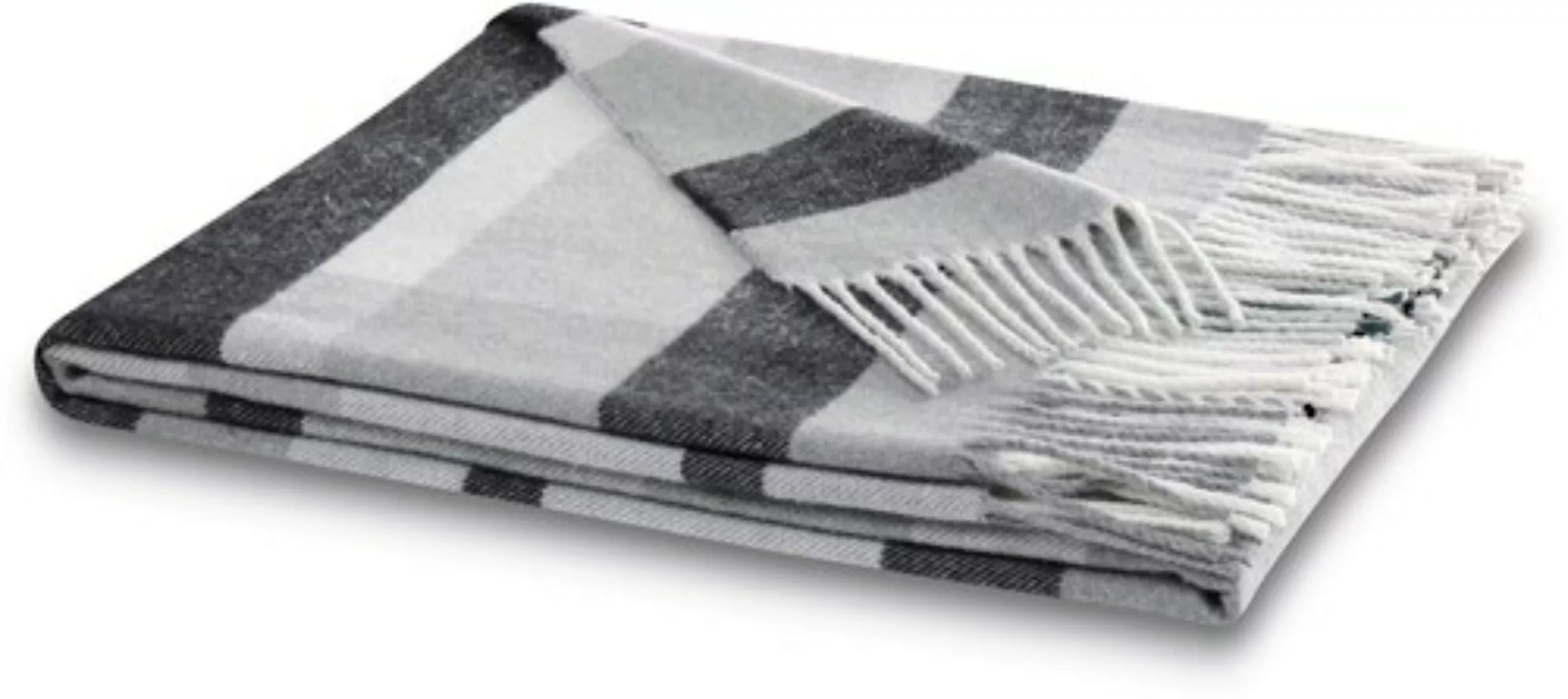 Biederlack Plaid »Harmony«, im modernen Karo-Look, mit Fransen günstig online kaufen